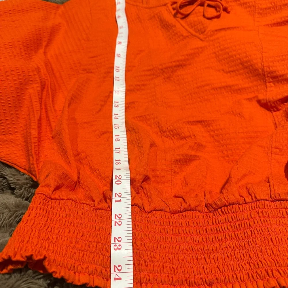 Anthropologie Vibrant Orange Blouse - Picture 9 of 11